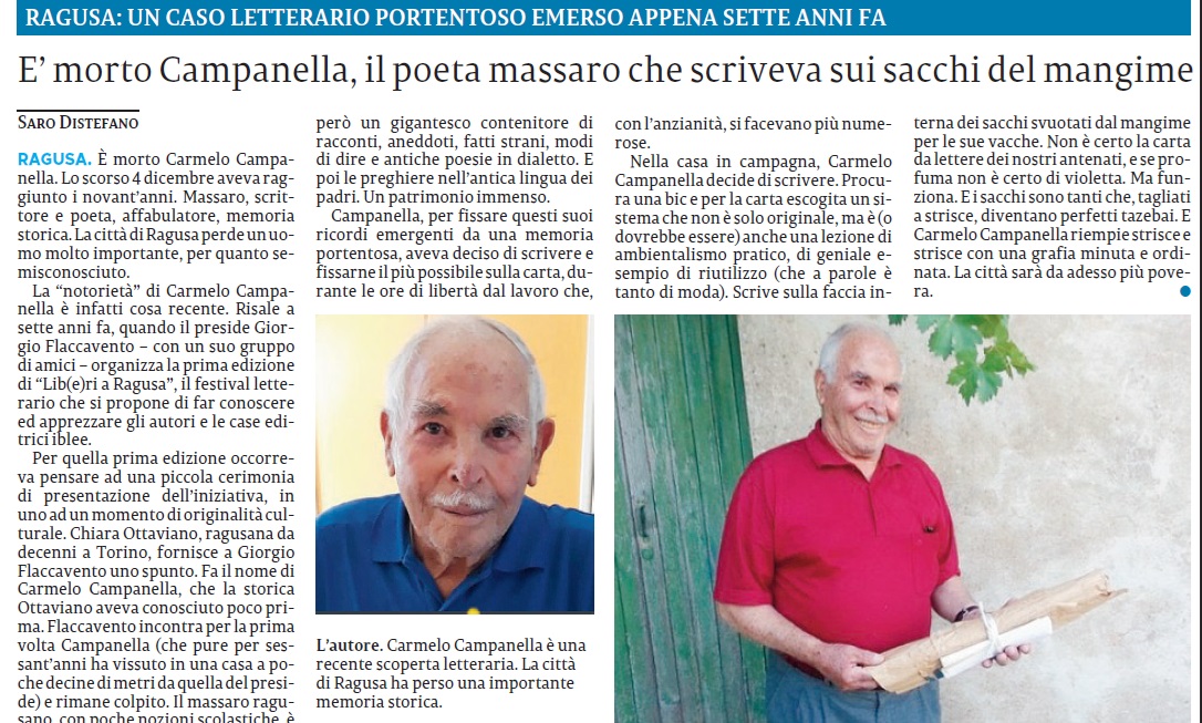 Carmelo Campanella alla sua morte